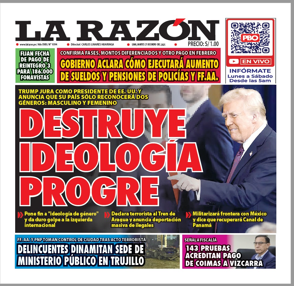 Portada Diario La Razón (21/01/2025)