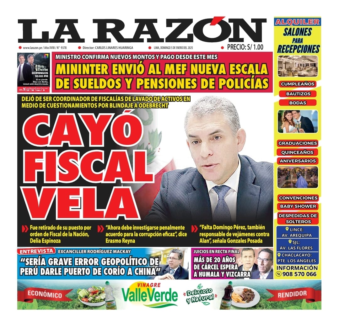 Portada Diario La Razón (05/01/2025)