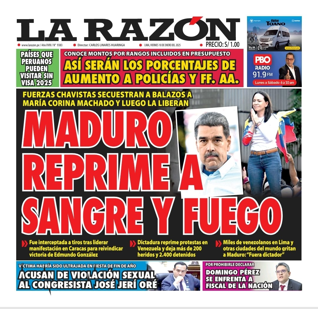 Portada Diario La Razón (10/01/2025)