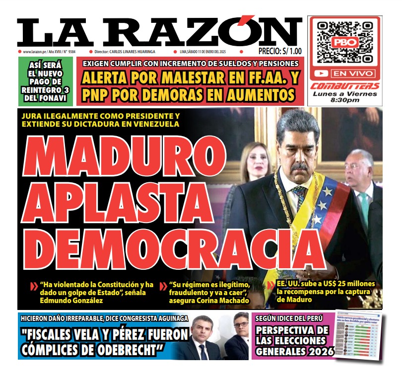 Portada Diario La Razón (11/01/2025)