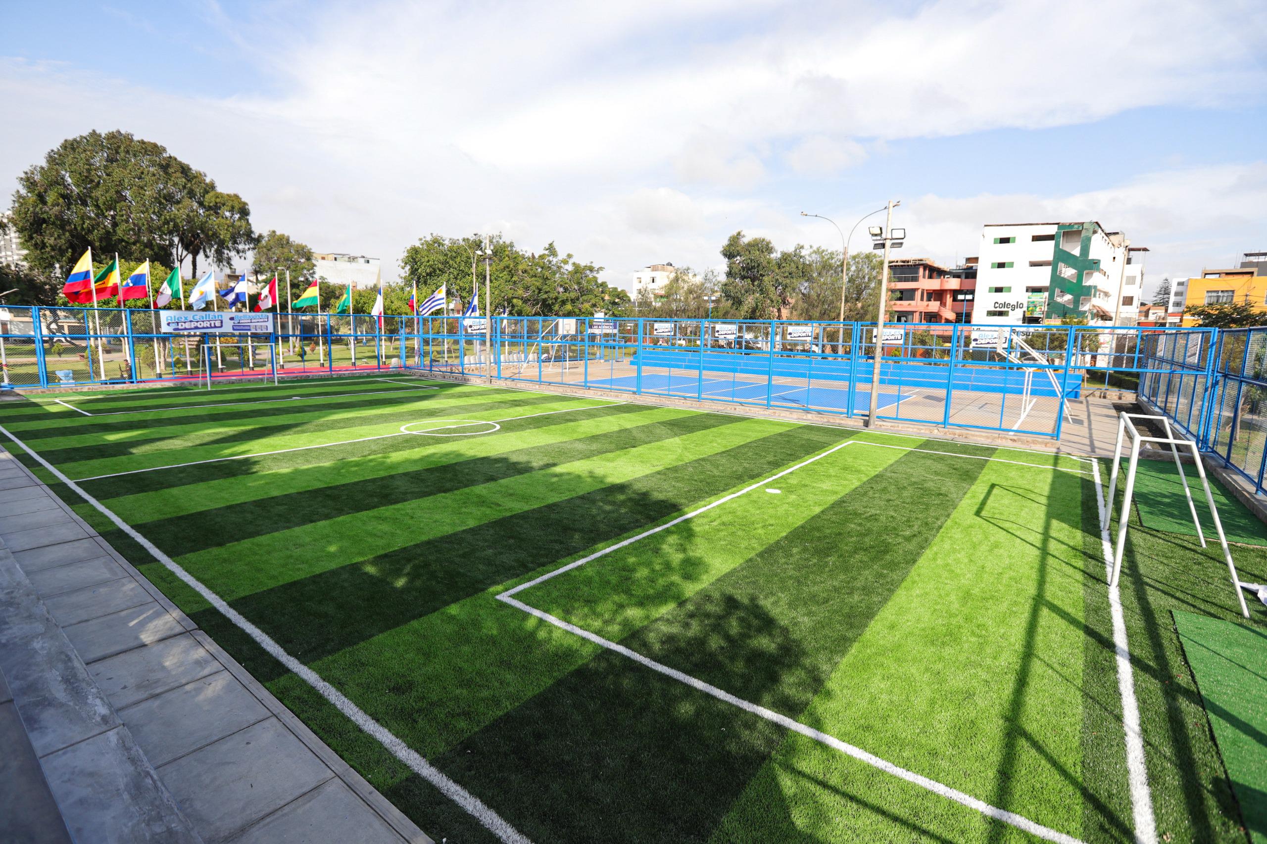 Bellavista: Alcalde Alex Callán inauguró la nueva cancha de grass sintético del parque Las Américas