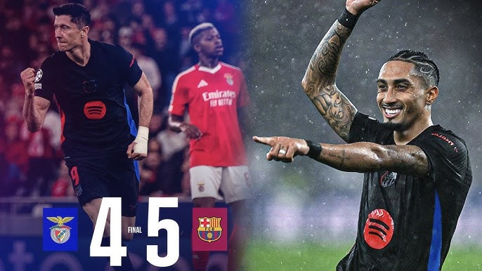 Barcelona venció 5-4 al Benfica en un partidazo por la Champions