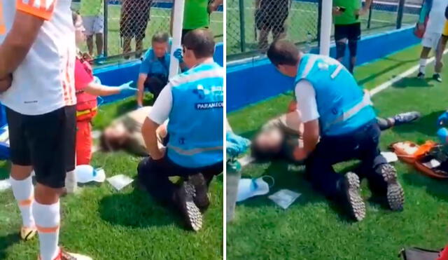 En pleno partido de futbol en San Miguel joven deportista fallece tras ingerir agua helada