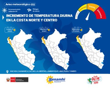 Costa norte y central enfrentaran calor extremo