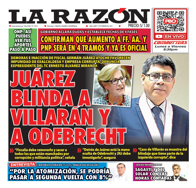 Portada Diario La Razón (17/02/2025)