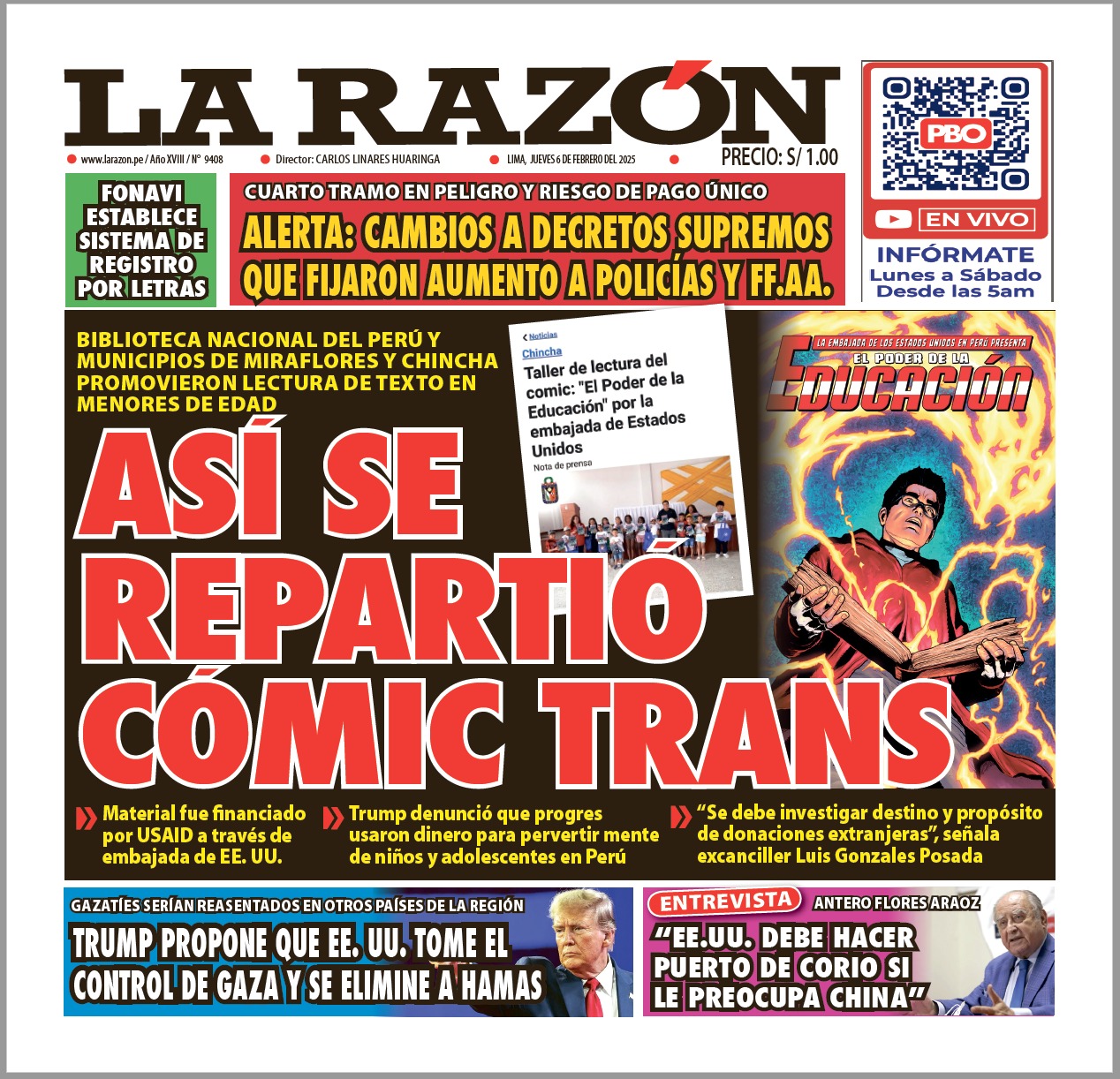 Portada Diario La Razón (06/02/2025)