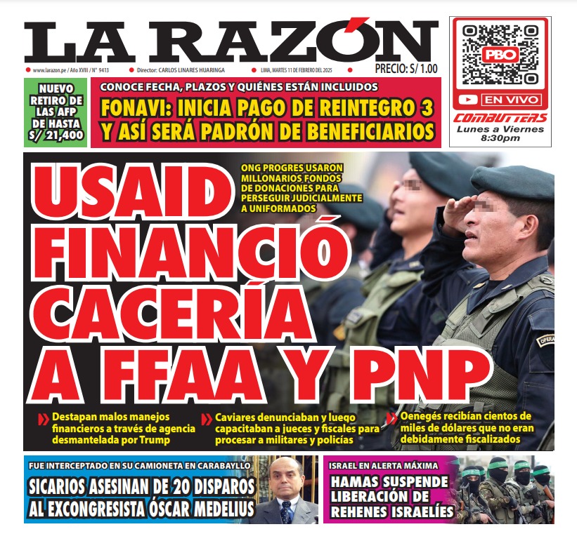 Portada Diario La Razón (11/02/2025)