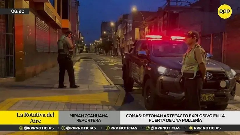 Comas: Sujeto detonó explosivo en la puerta de una pollería