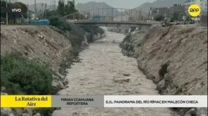 Caudal del Río Rímac aumentó tras lluvias en la Sierra