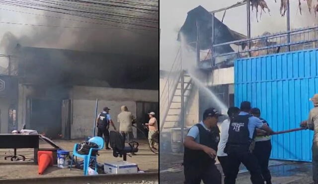 Incendio dejó un herido y daños materiales en taller mecánico