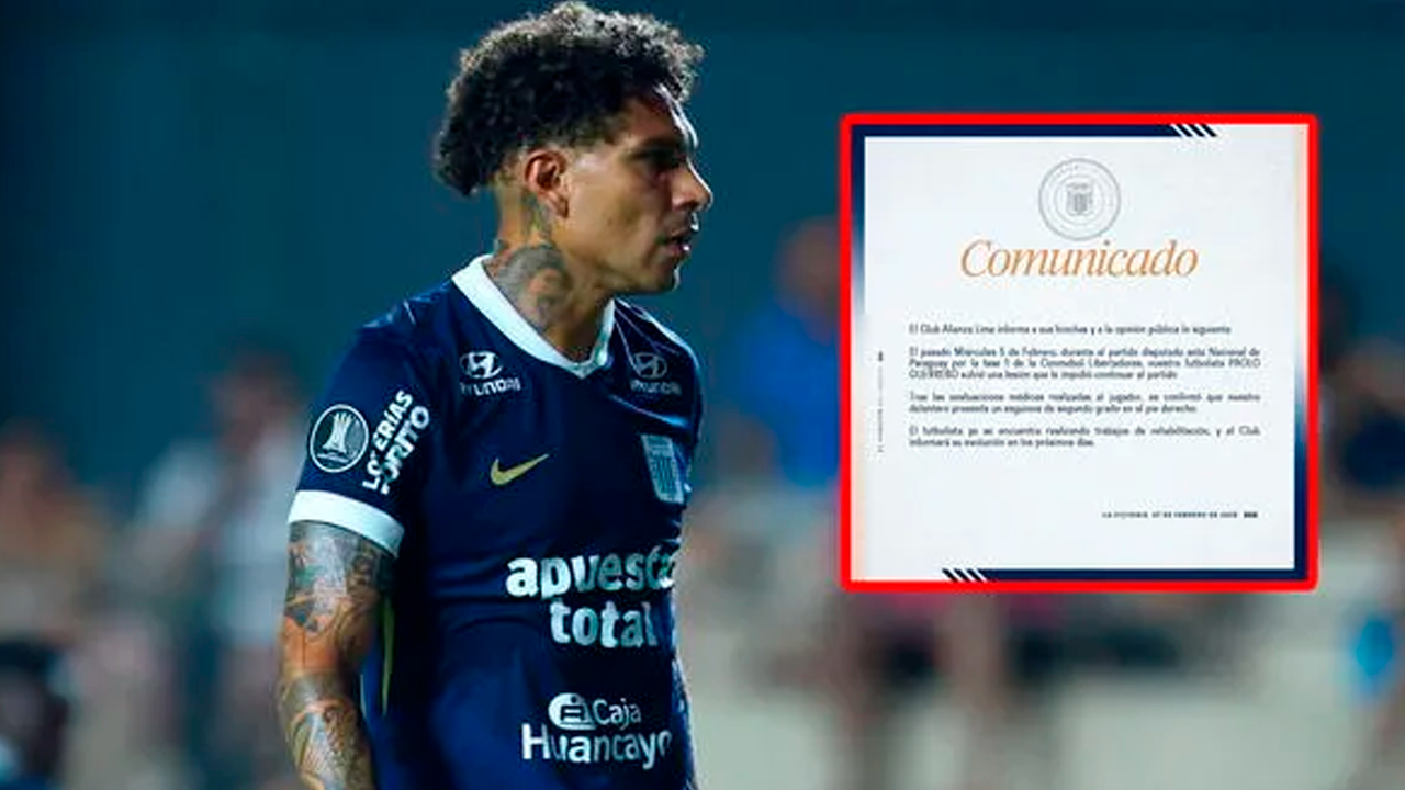 Alianza Lima publicó parte médico de Paolo Guerrero