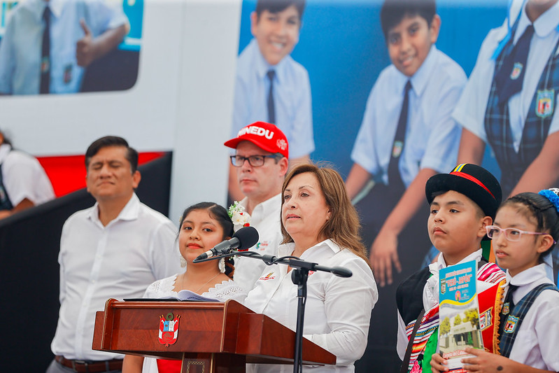 Presidenta Boluarte: la educación es inmaculada y no aceptaremos ni a degenerados ni a violentistas en las aulas