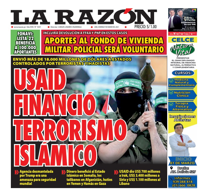 Portada Diario La Razón (09/03/2025)