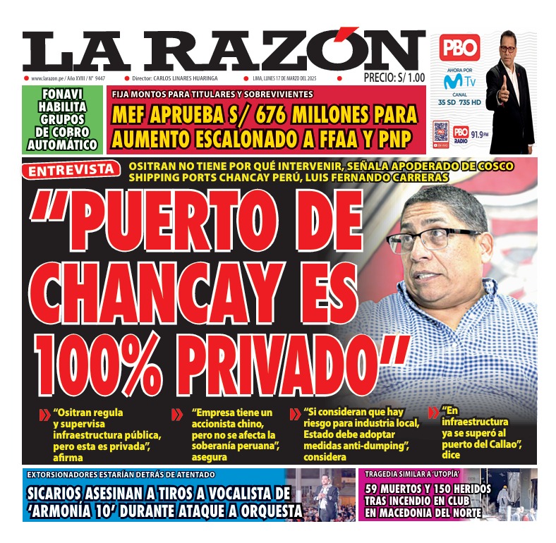 Portada Diario La Razón (17/03/2025)