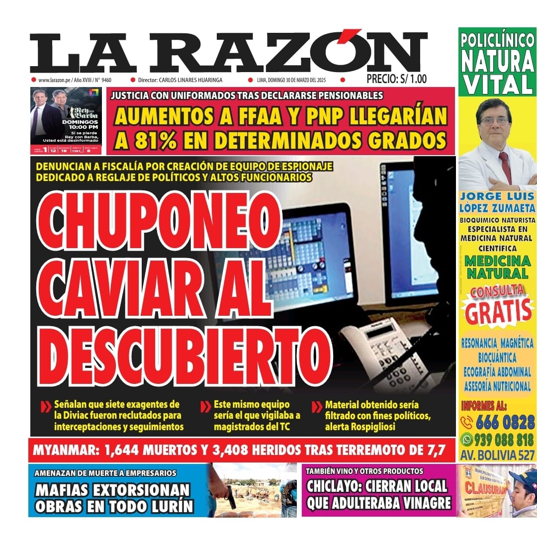 Portada Diario La Razón (30/03/2025)