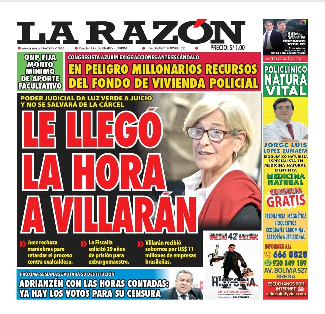 Portada Diario La Razón (11/05/2025)