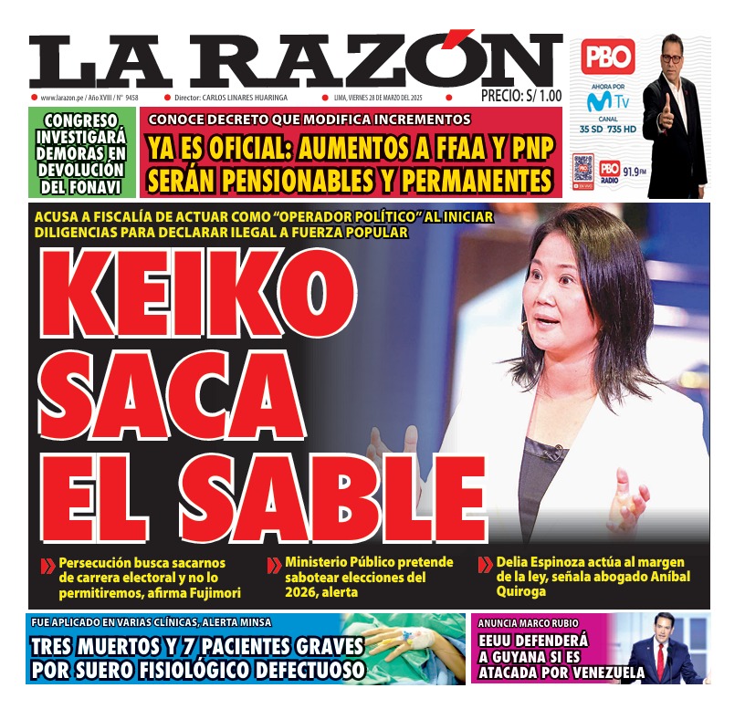 Portada Diario La Razón (28/03/2025)