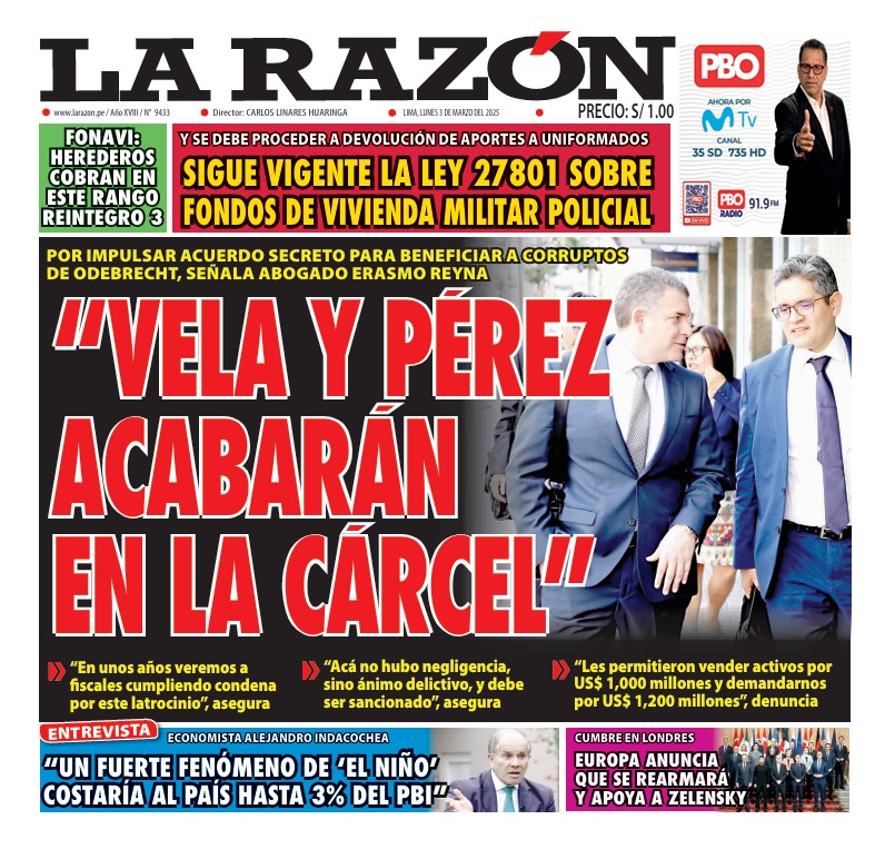 Portada Diario La Razón (03/03/2025)