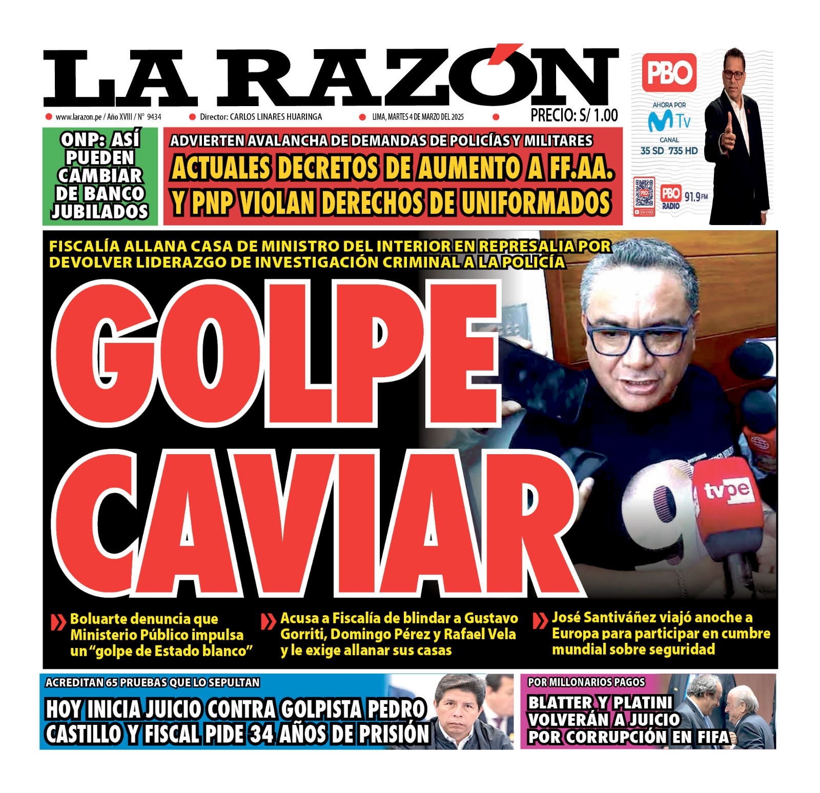 Portada Diario La Razón (04/03/2025)