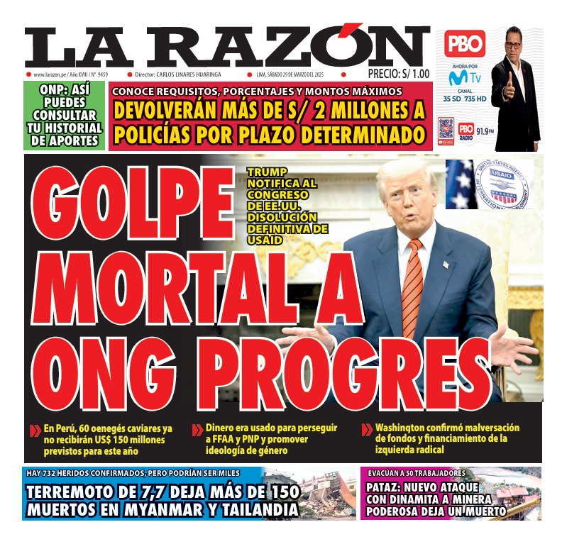 Portada Diario La Razón (29/03/2025)