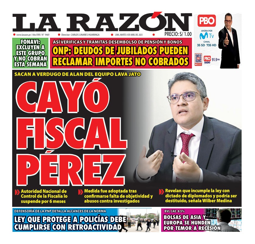Portada Diario La Razón (08/04/2025)