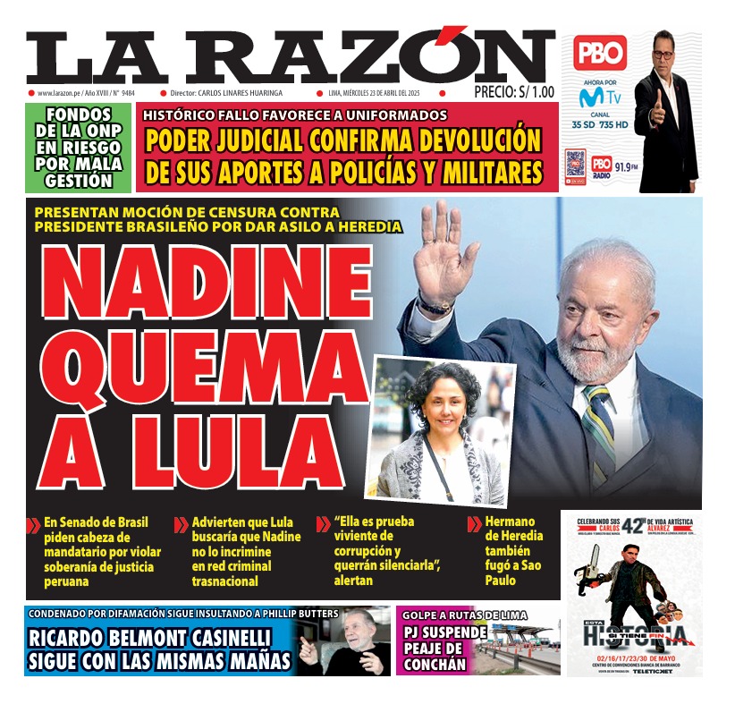 Portada Diario La Razón (23/04/2025)