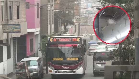 Extorsionadores balean bus de ETUSA en SJL