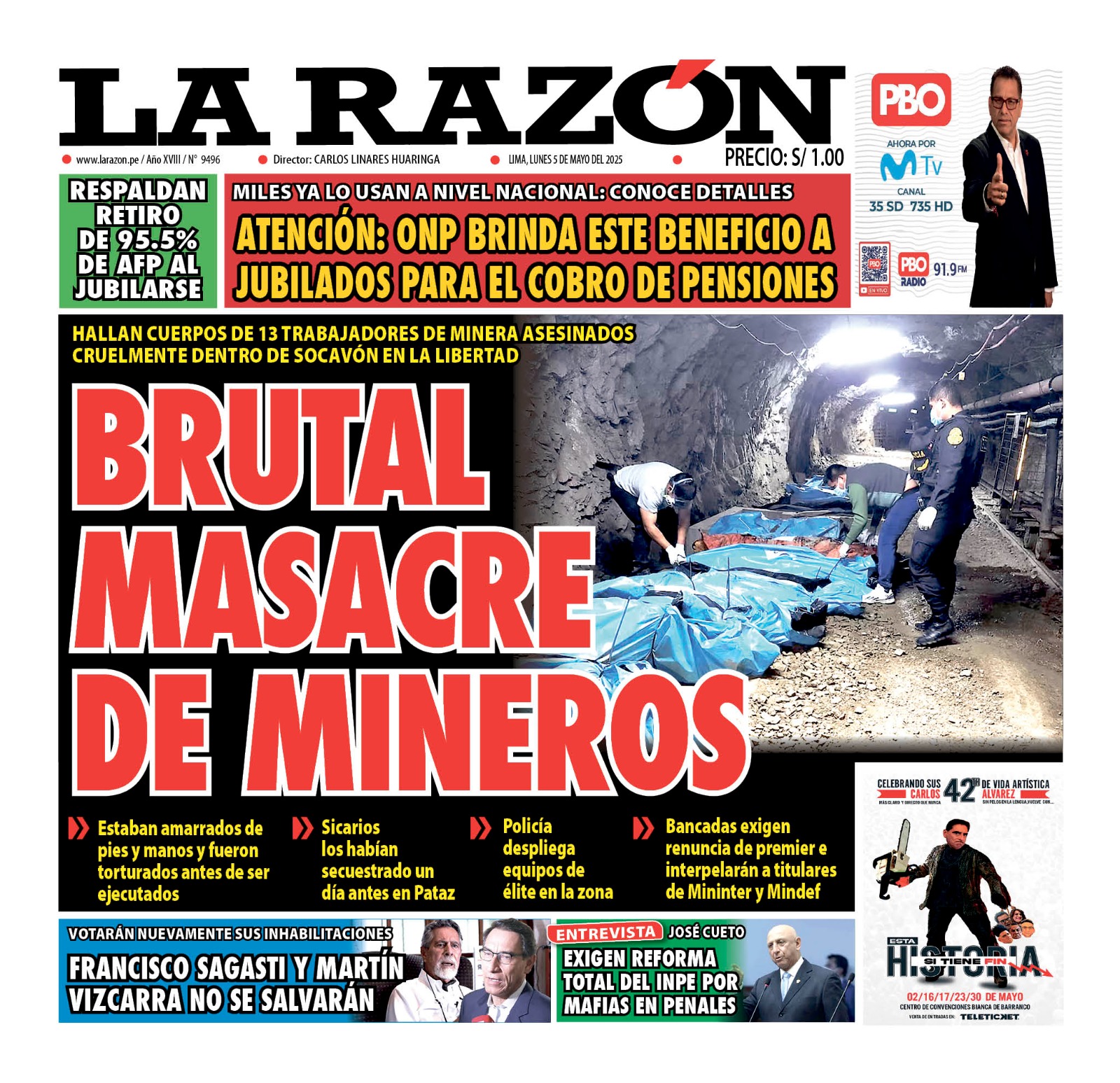 Portada Diario La Razón (05/05/2025)