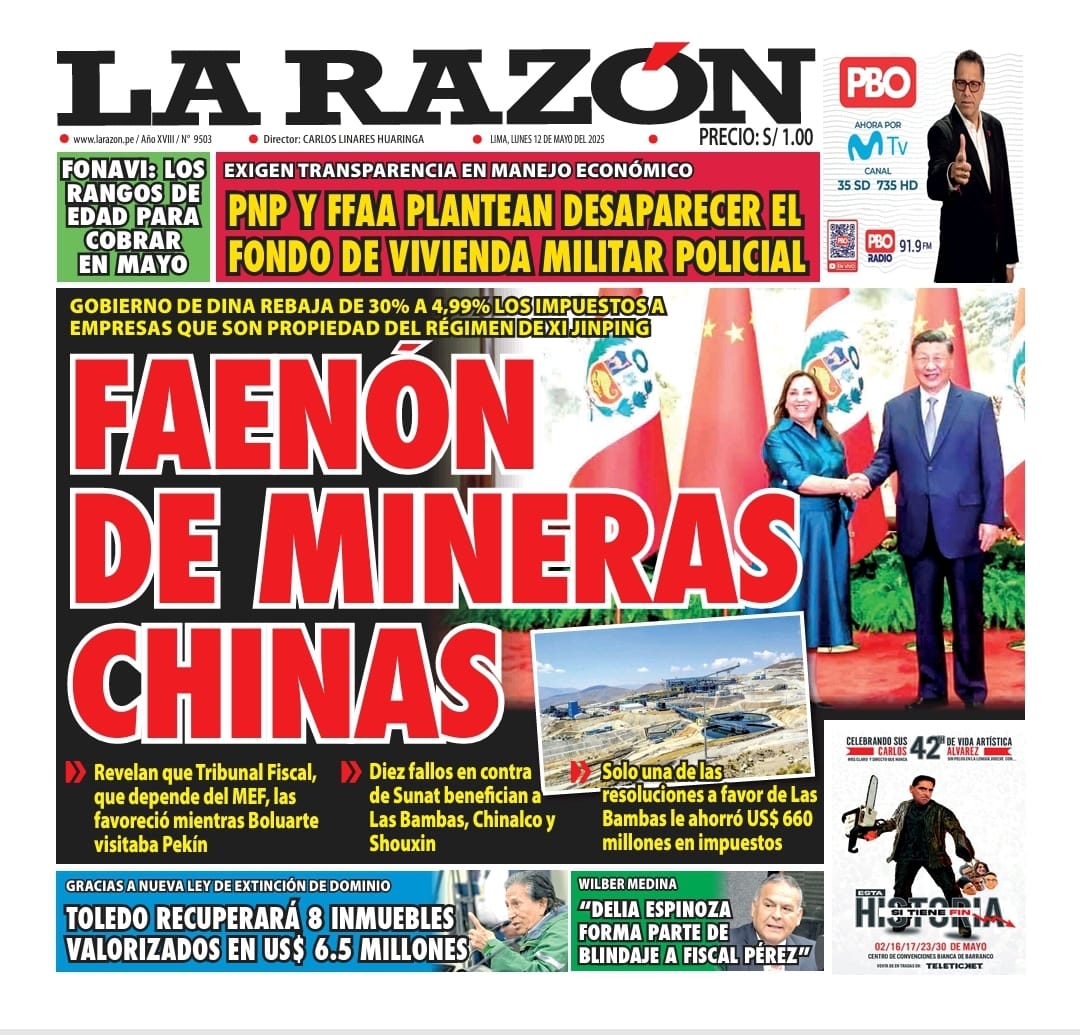 Portada Diario La Razón (12/05/2025)