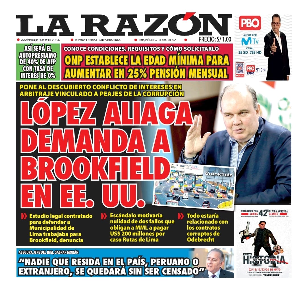 Portada Diario La Razón (21/05/2025)