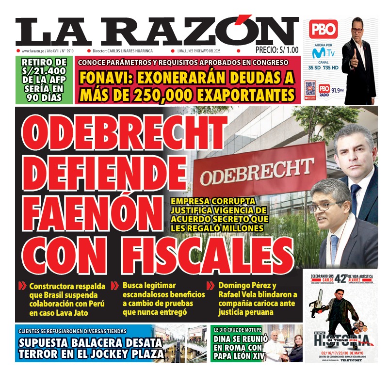 Portada Diario La Razón (19/05/2025)