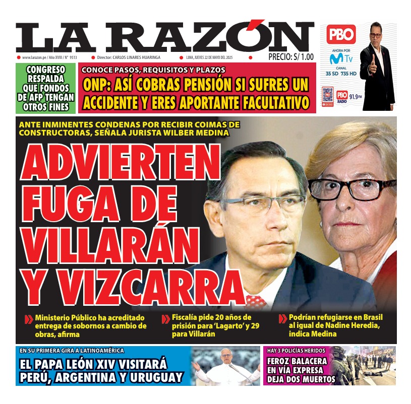 Portada Diario La Razón (22/05/2025)