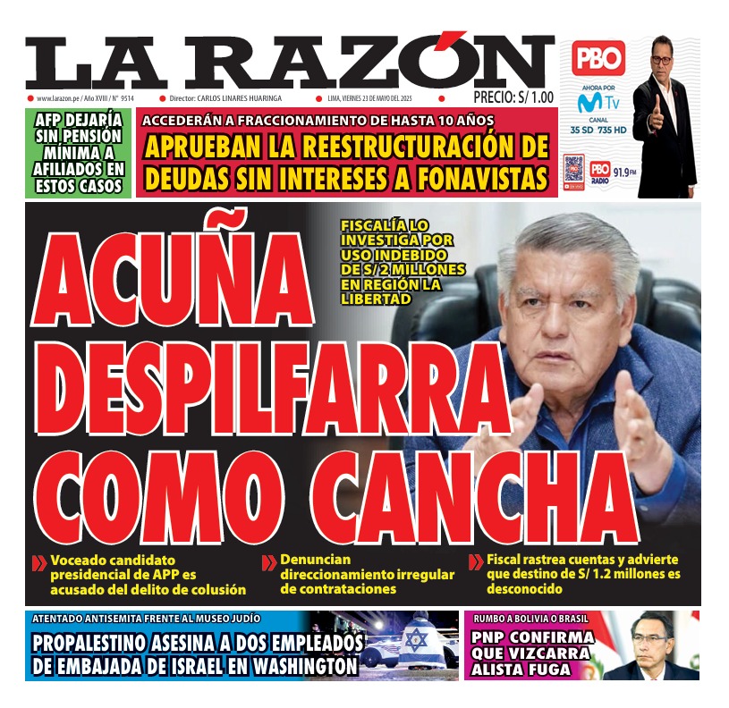 Portada Diario La Razón (23/05/2025)