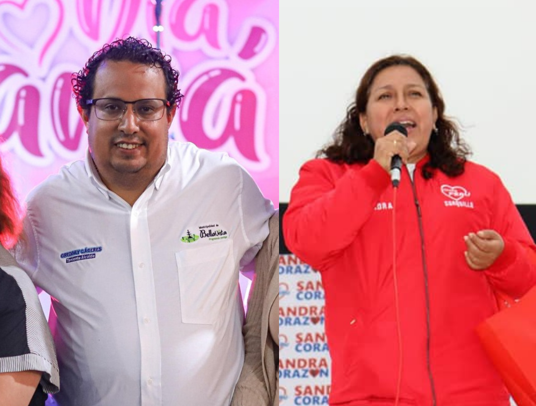 Gregory Cáceres y Sandra Gutiérrez lideran redes sociales en Bellavista y Surquillo