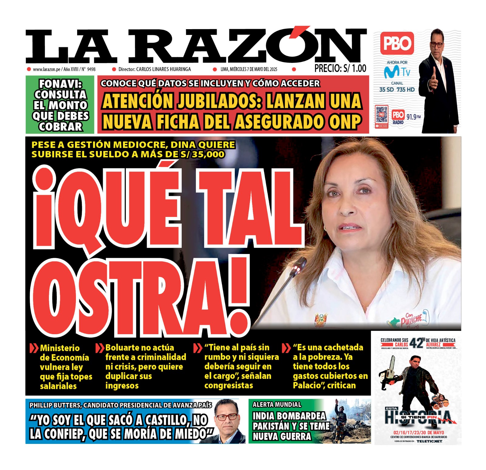 Portada Diario La Razón (07/05/2025)