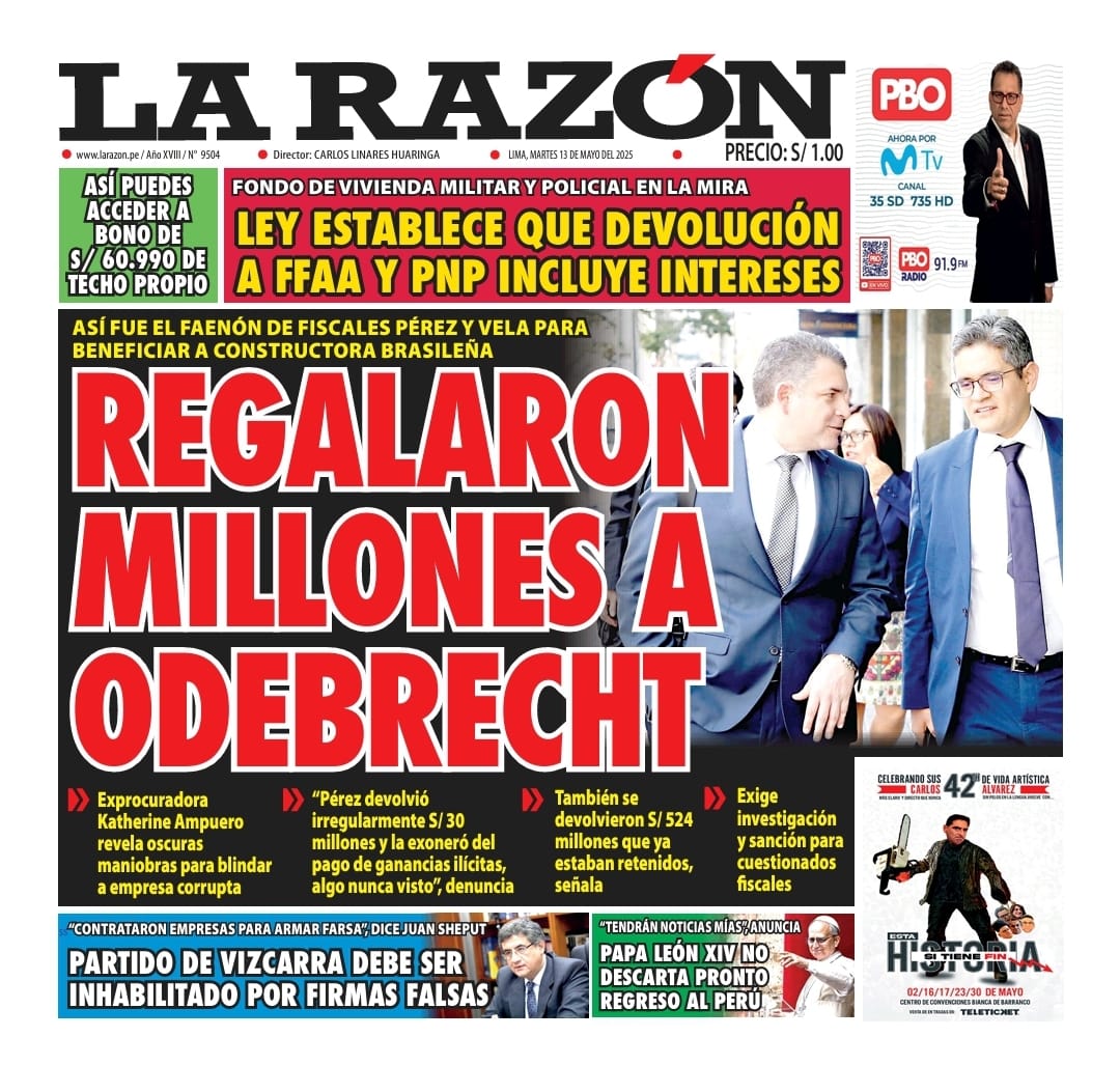 Portada Diario La Razón (13/05/2025)