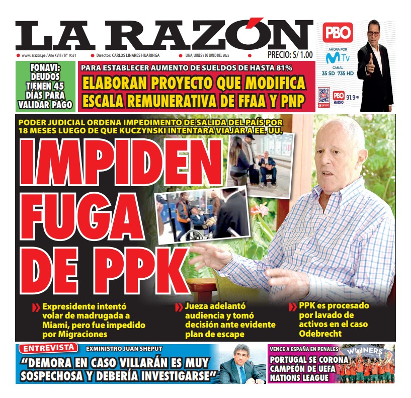 Portada Diario La Razón (09/06/2025)