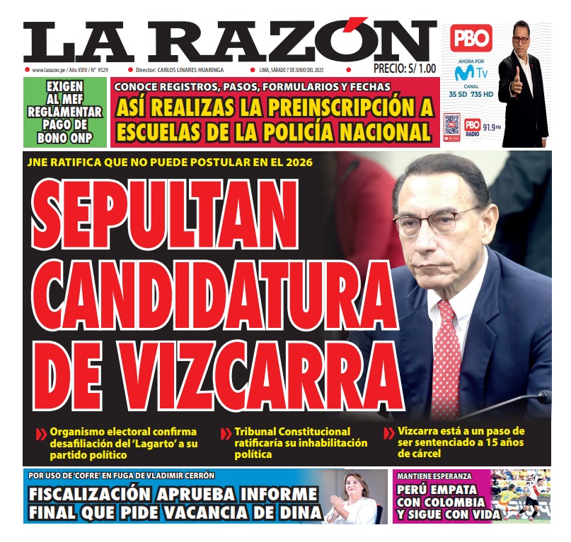 Portada Diario La Razón (07/06/2025)