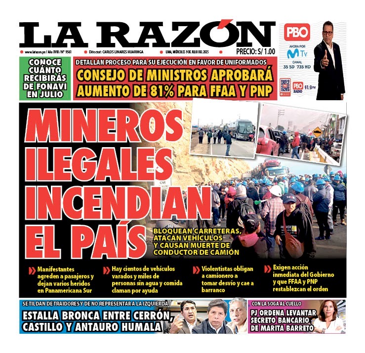 Portada Diario La Razón (09/07/2025)