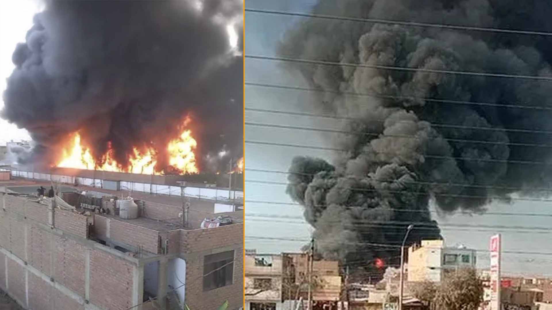 Feroz incendio consume fábrica