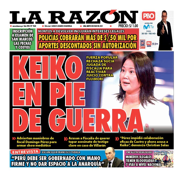 Portada Diario La Razón (08/07/2025)