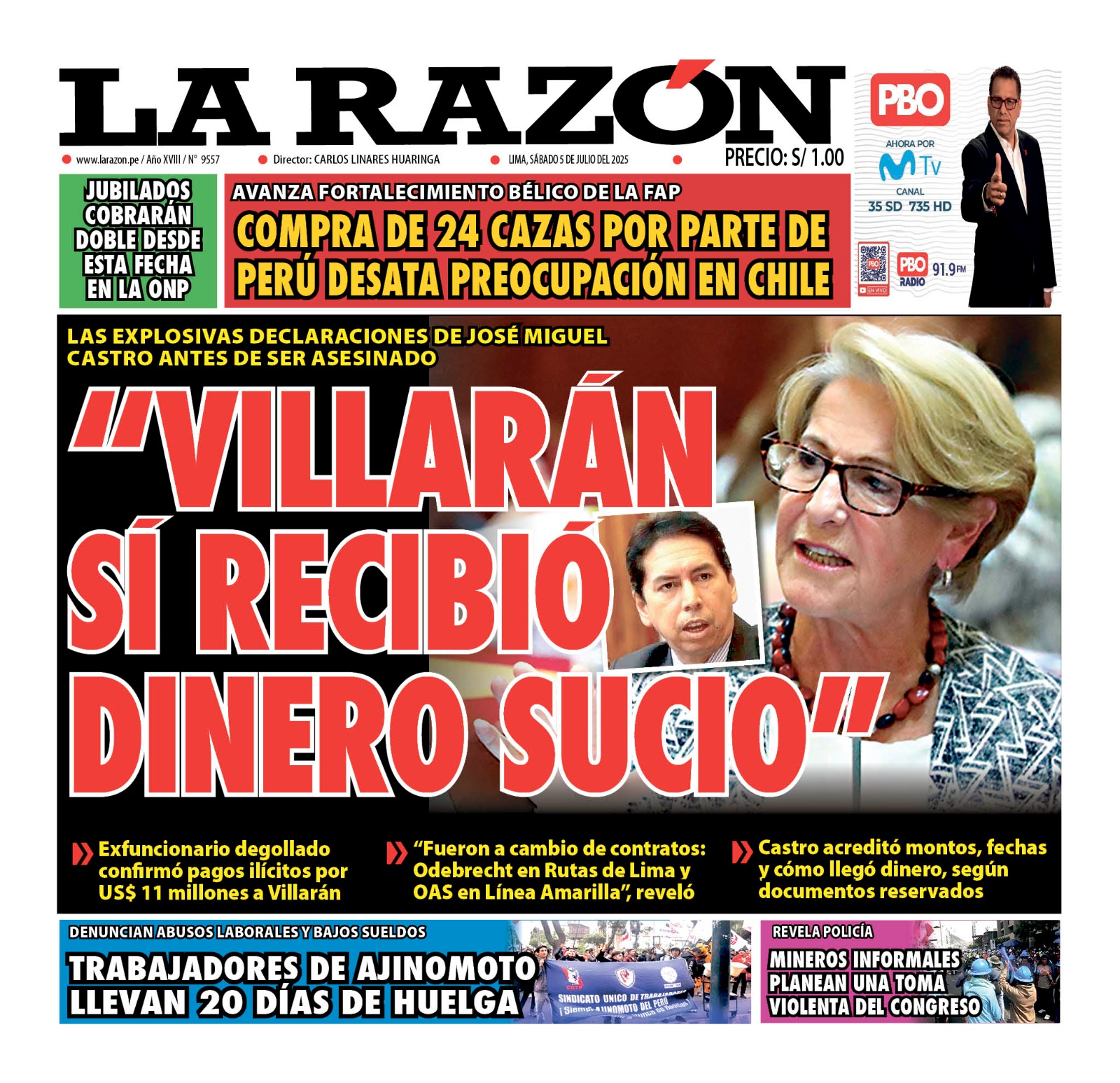 Portada Diario La Razón (05/07/2025)