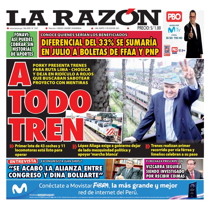 Portada Diario La Razón (15/07/2025)