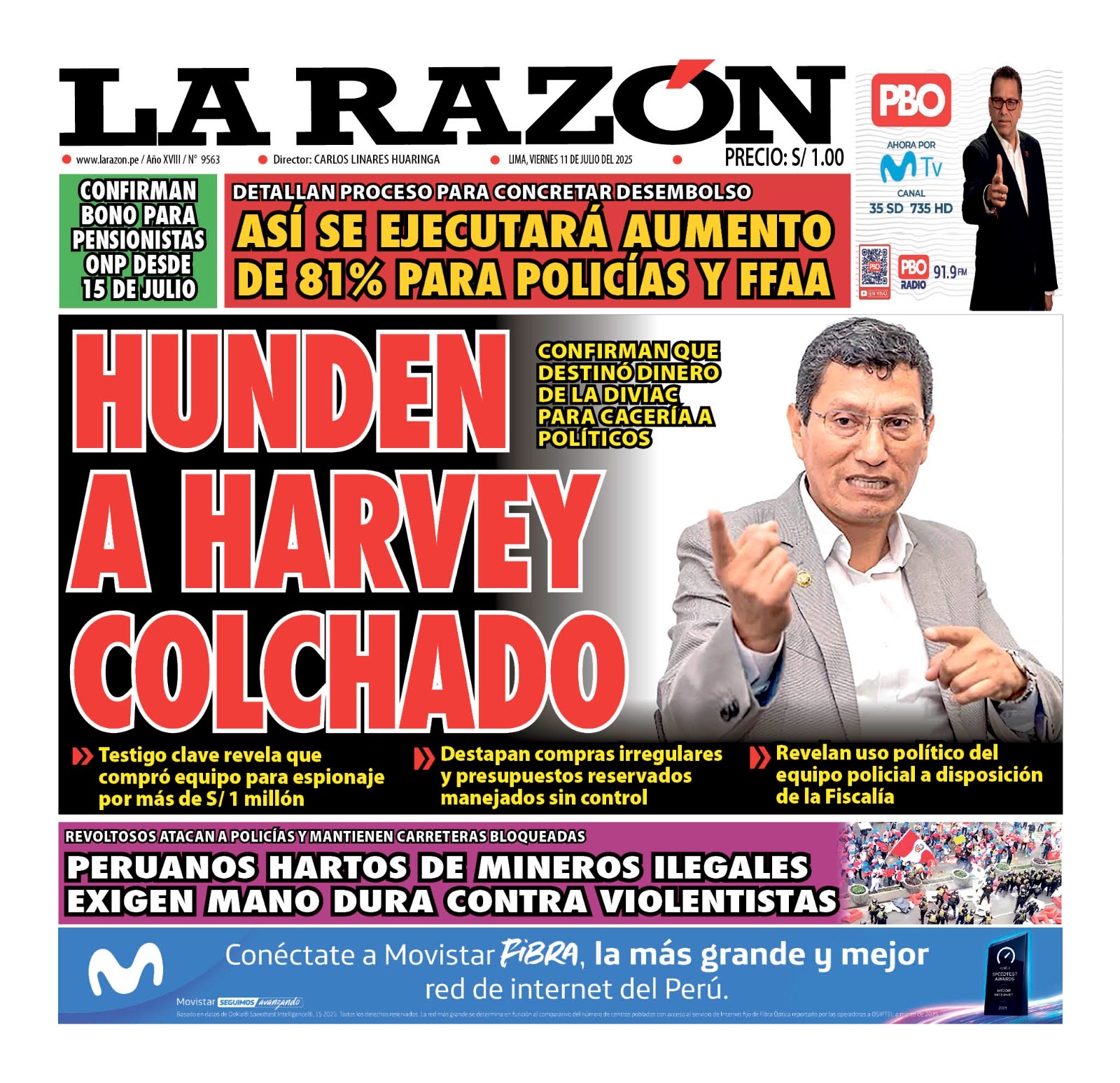 Portada Diario La Razón (11/07/2025)