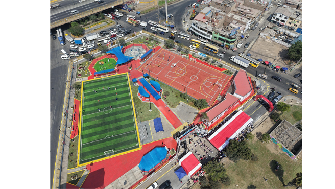 Comuna de El Agustino reconoce a Caja Huancayo por remodelación del parque Pedro Huilca
