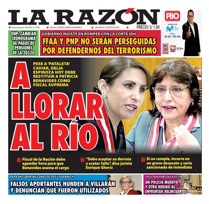 Portada Diario La Razón (05/08/2025)