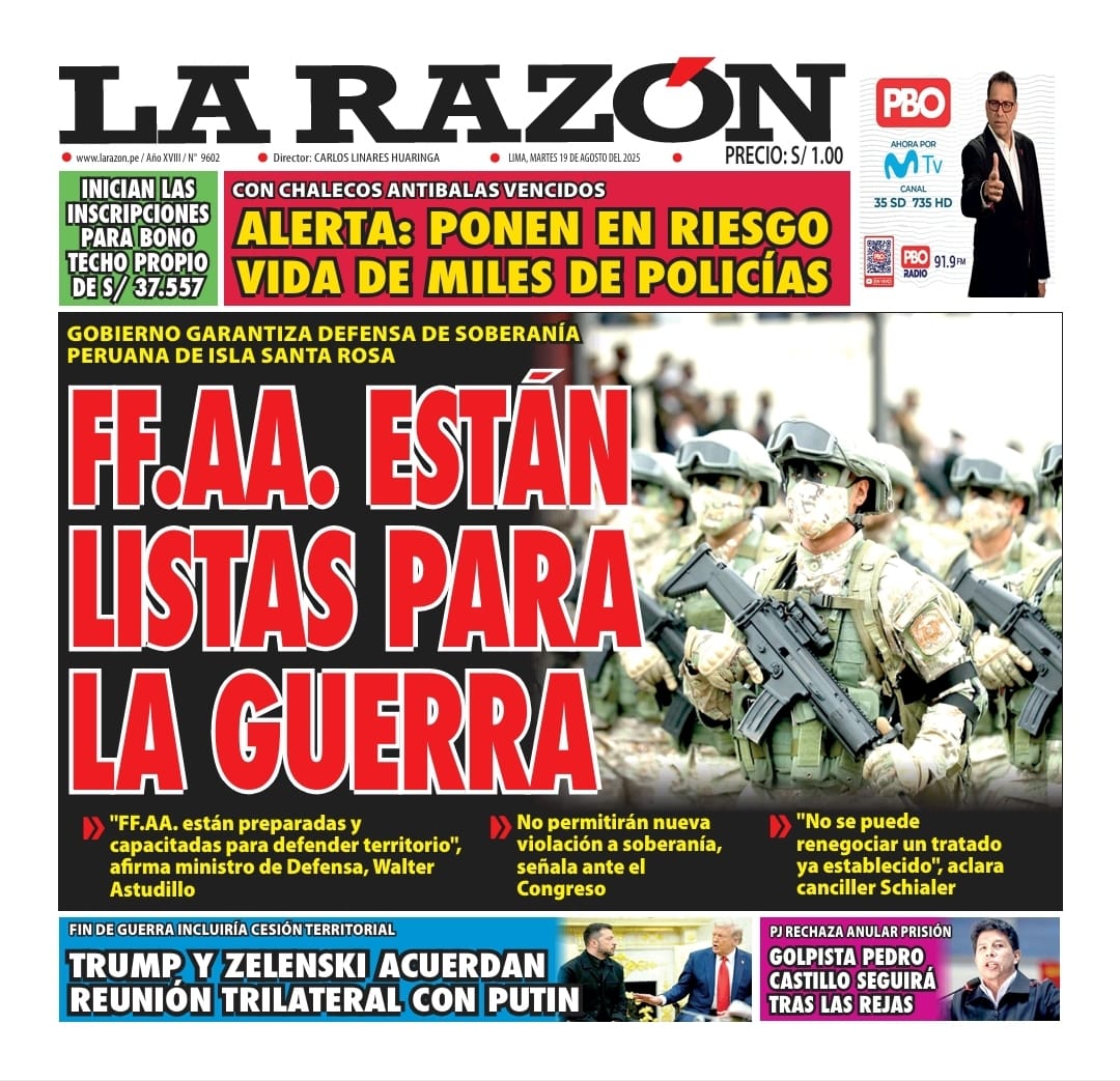 Portada Diario La Razón (19/08/2025)