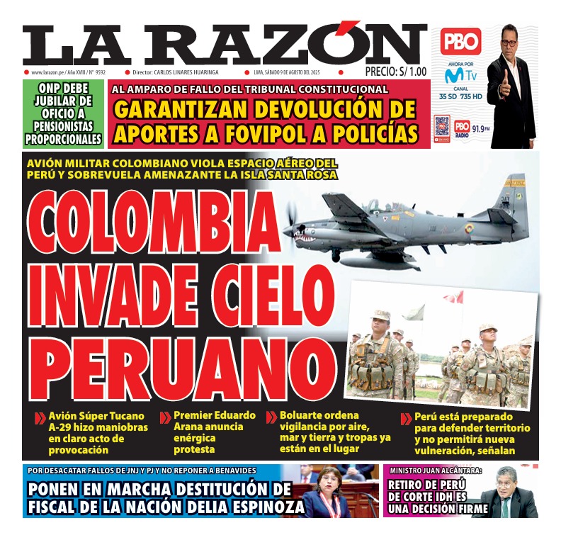 Portada Diario La Razón (09/08/2025)