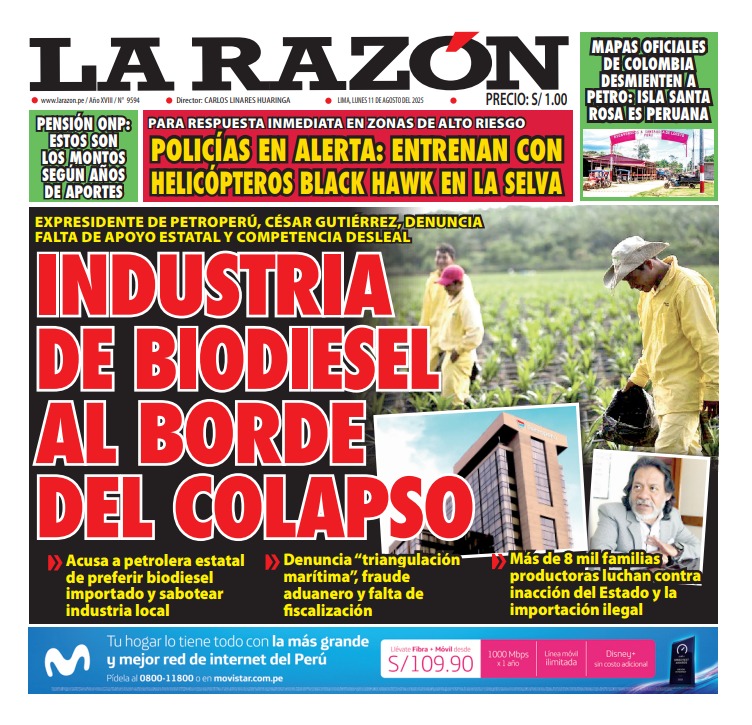 Portada Diario La Razón (11/08/2025)