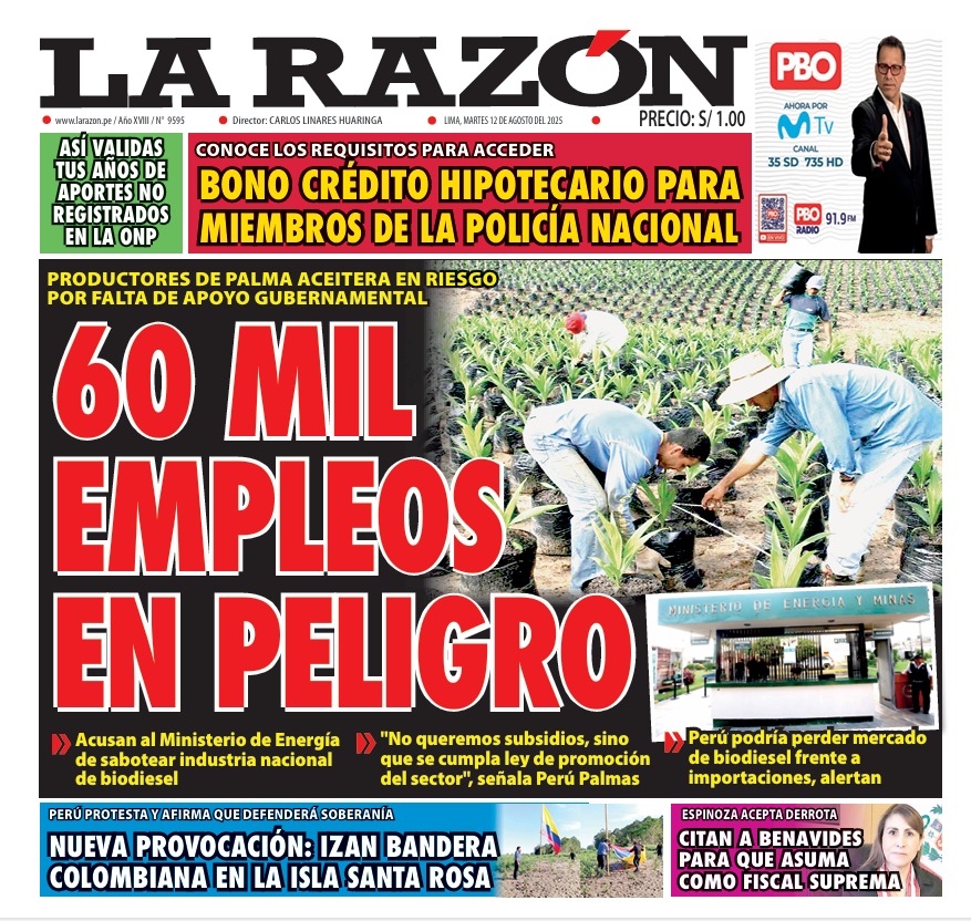 Portada Diario La Razón (12/08/2025)